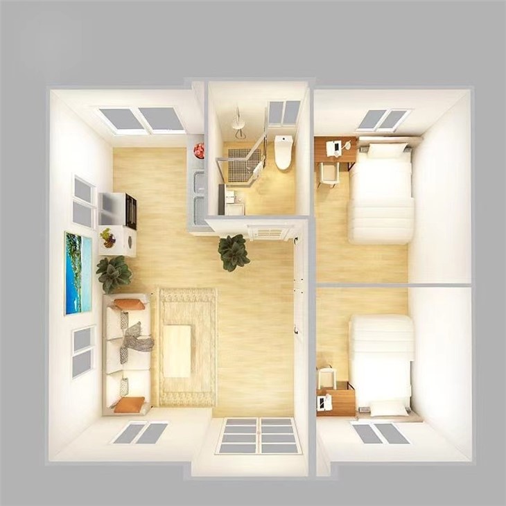 Expandable Container House With 2 Bedroom